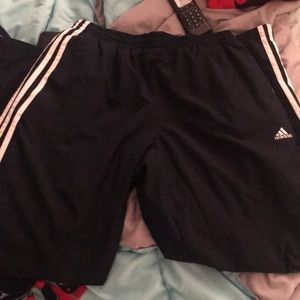 Adidas mens medium blue white striped pants